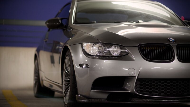 Silver Bmw M3 Car — Gray, Dramatic, Photograph, Headlight