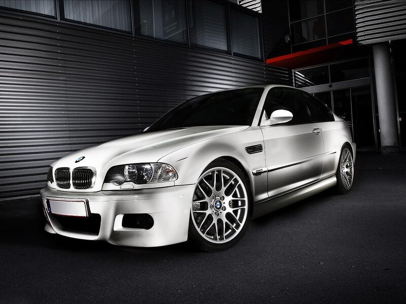 Silver BMW M3 Coupe — Dramatic, Night, Photograph, Car, Building