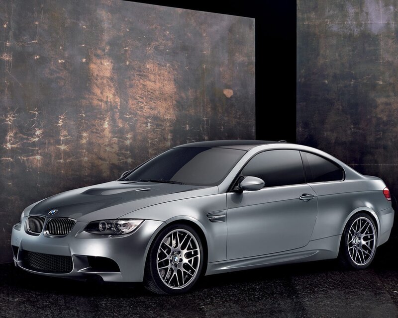 Silver BMW M3 Coupe — Gray, Dramatic, Photograph, Car, Wall, Wheels