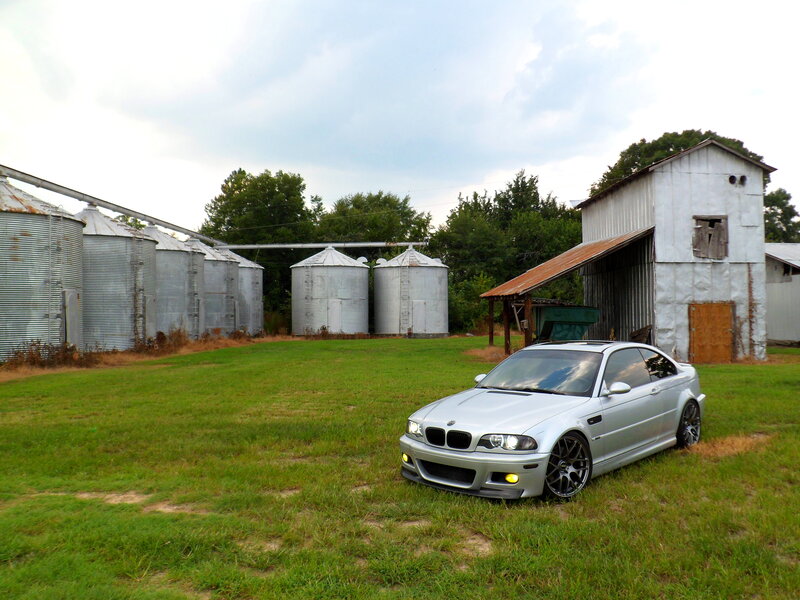 Silver BMW M3 Coupe — Green