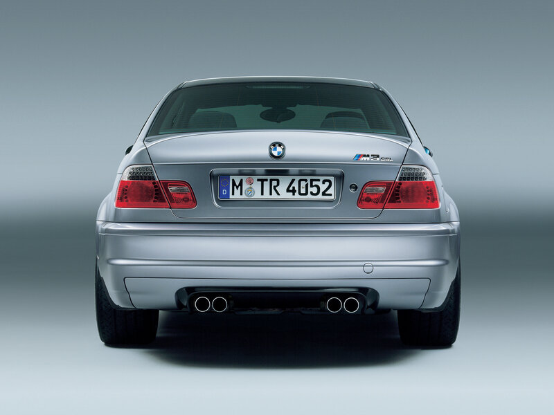 silver bmw m3 csf rear view