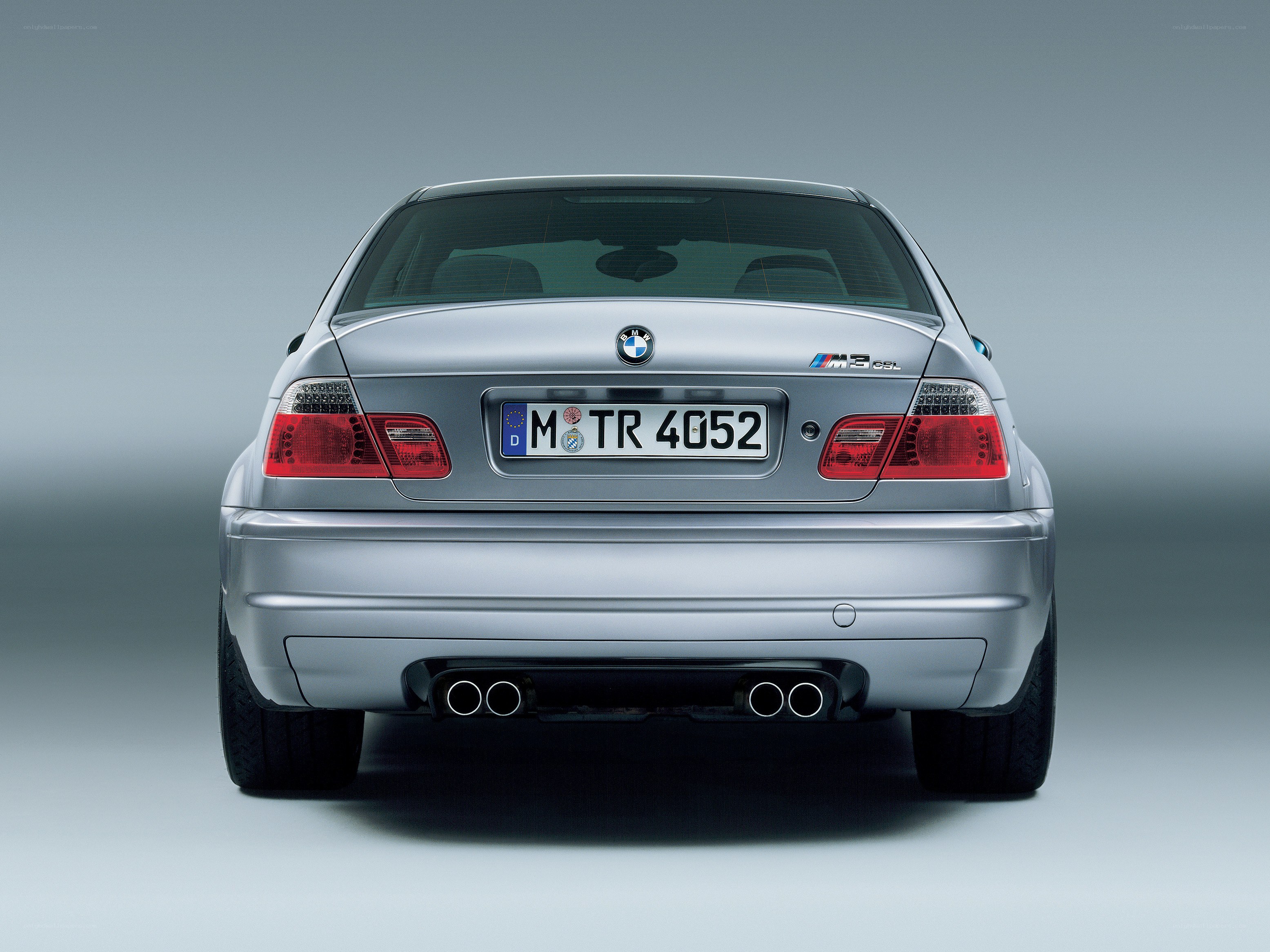 silver bmw m3 csf rear view