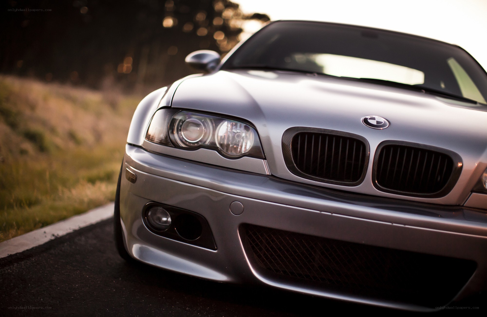 silver bmw m3 front view
