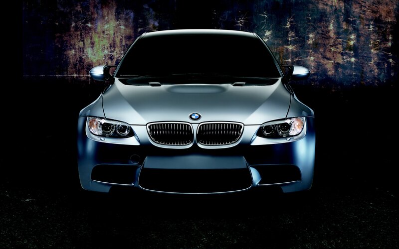 silver bmw m3 front view