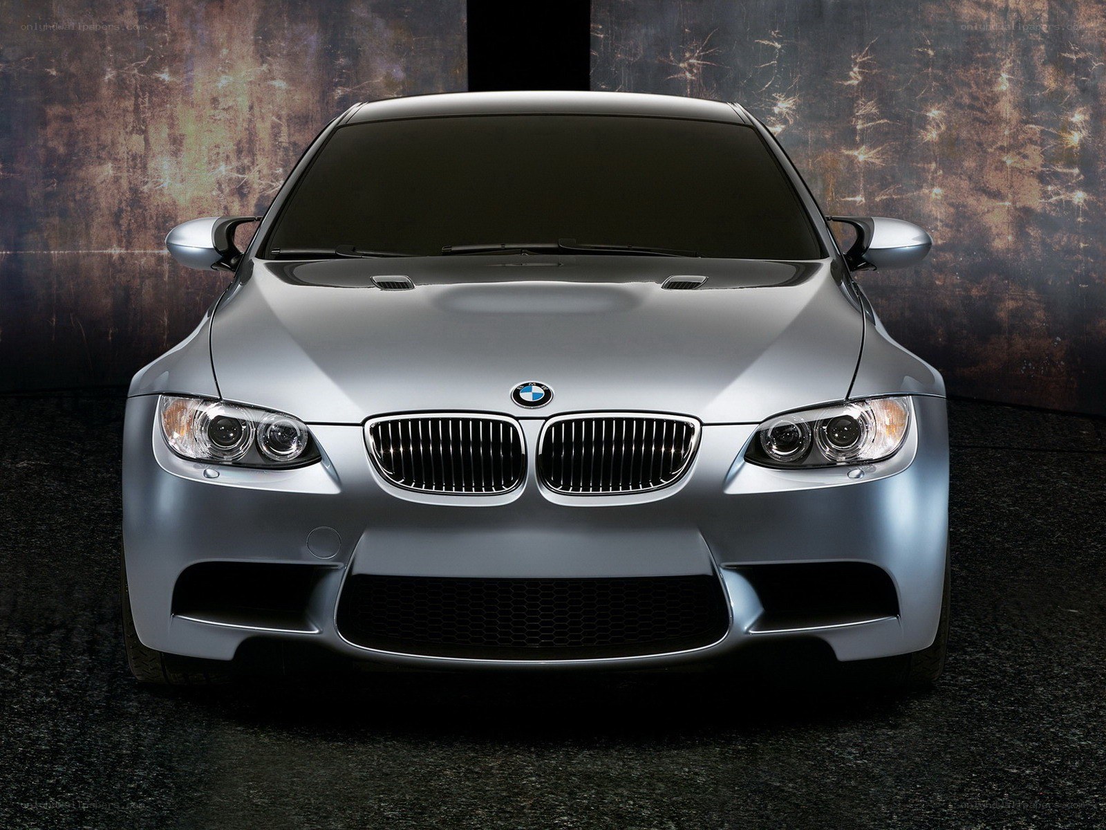 Silver BMW M3 front view