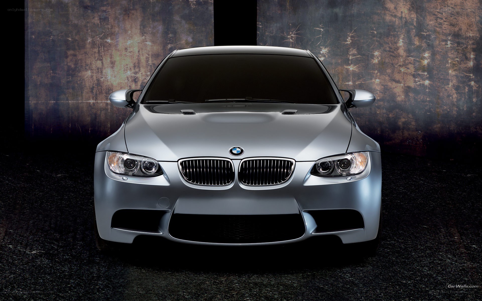 silver bmw m3 front view