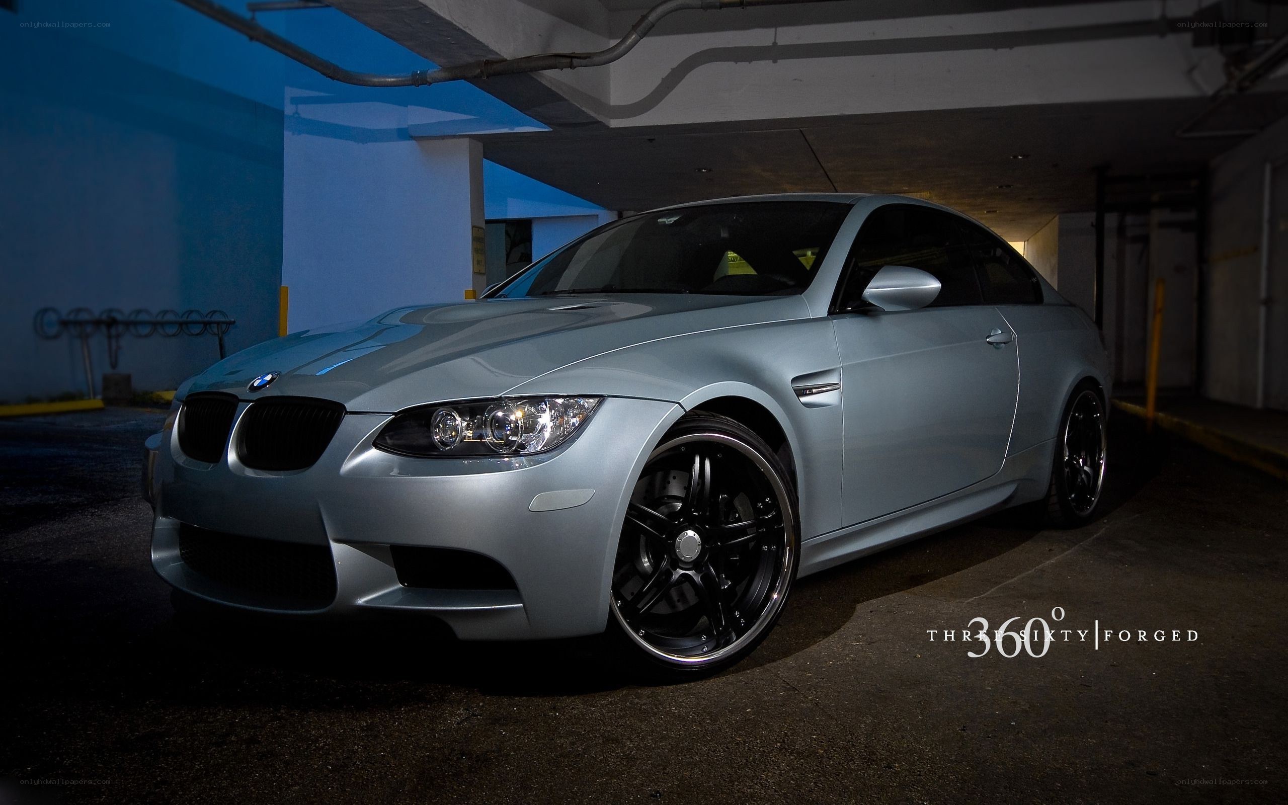 silver bmw m3 in garage