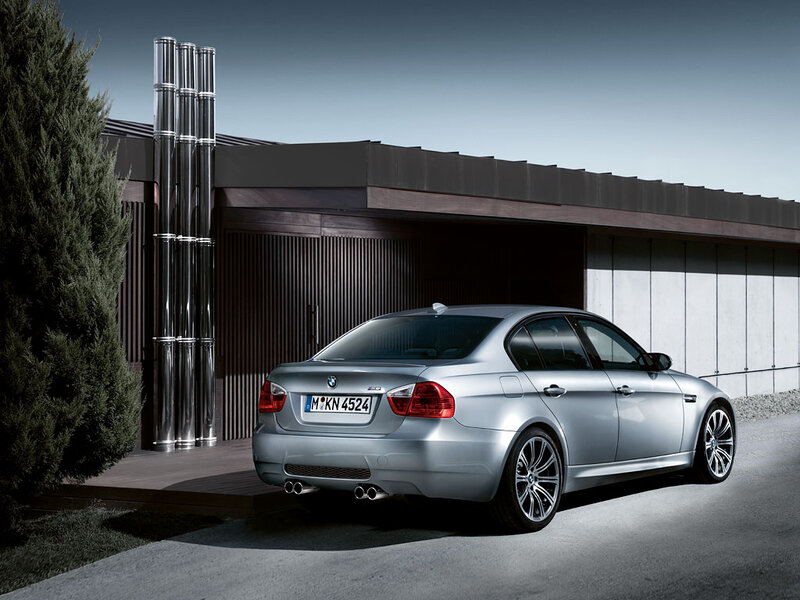 Silver BMW M3 Sedan — Dramatic, Photograph