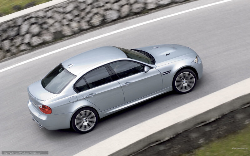 Silver BMW M3 Sedan — Dynamic, Photograph, Car, Road