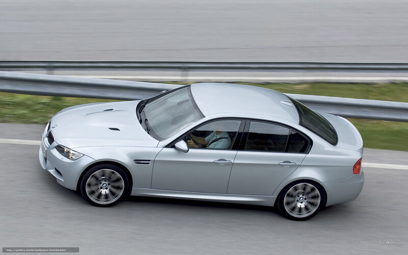 Silver BMW M3 Sedan — Dynamic, Photograph, Car