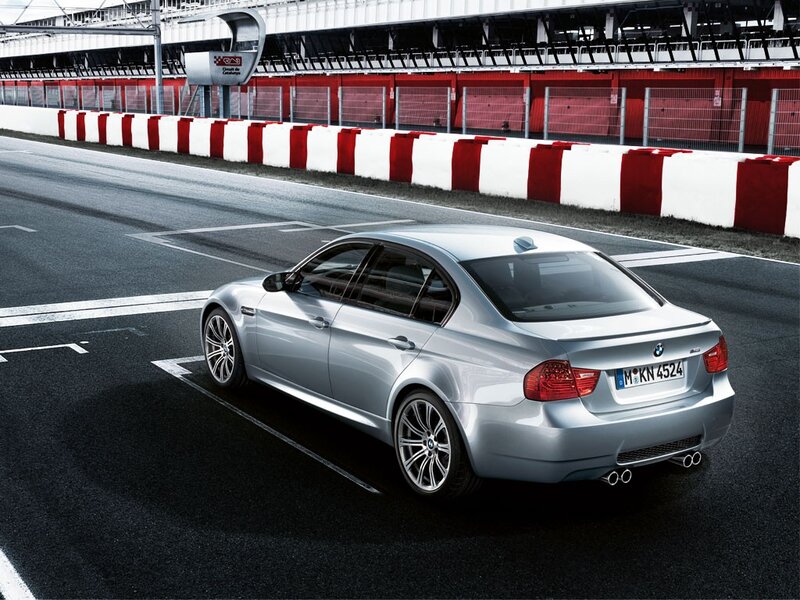 Silver BMW M3 Sedan — Dynamic, Photograph, Race Track