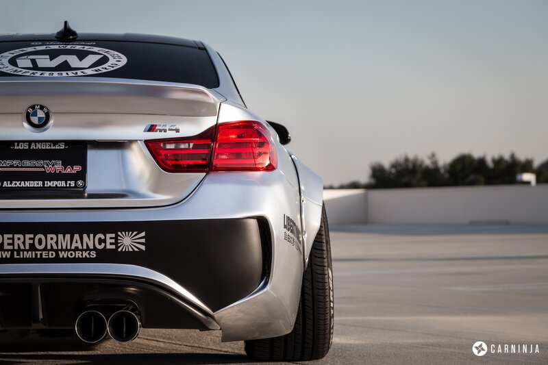 Silver BMW M4 Car — Dramatic