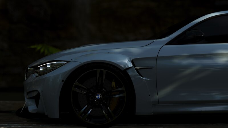 Silver BMW M4 Car — Gray, Dark