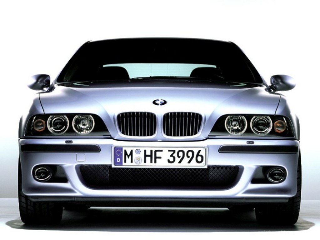 silver bmw m5 front view