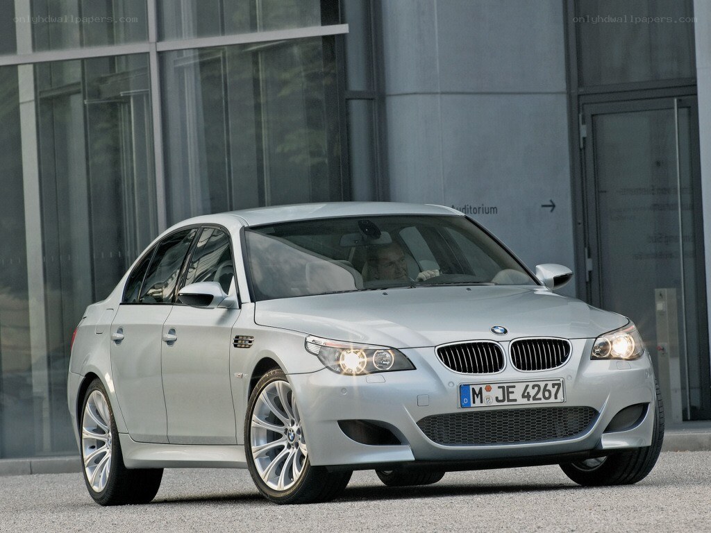 Silver BMW M5 sedan