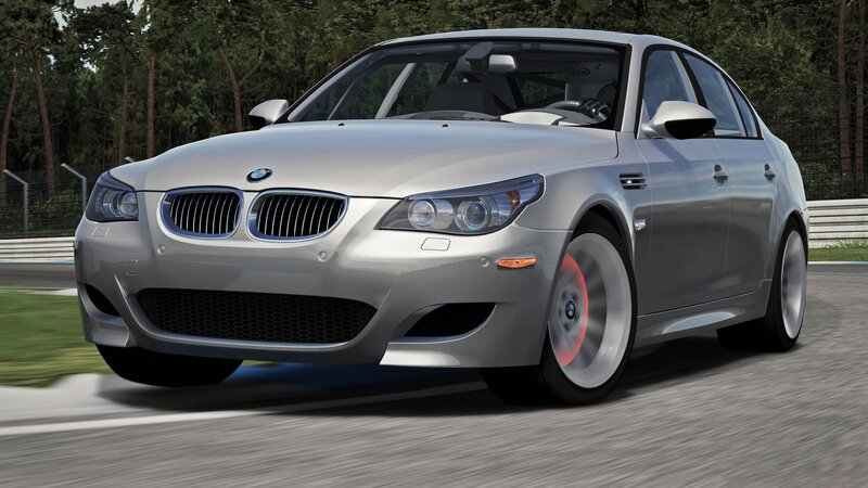 Silver BMW M5 Sedan — Dynamic, Afternoon