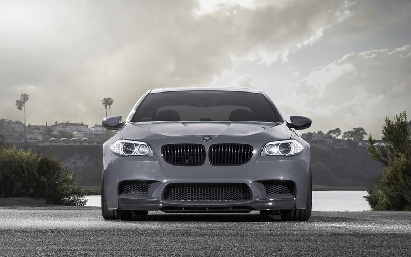 Silver BMW M5 Sedan — Gray, Dramatic, Afternoon