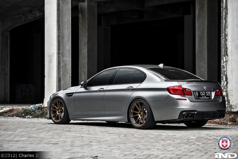 Silver BMW M5 Sedan — Gray, Dramatic, Photograph