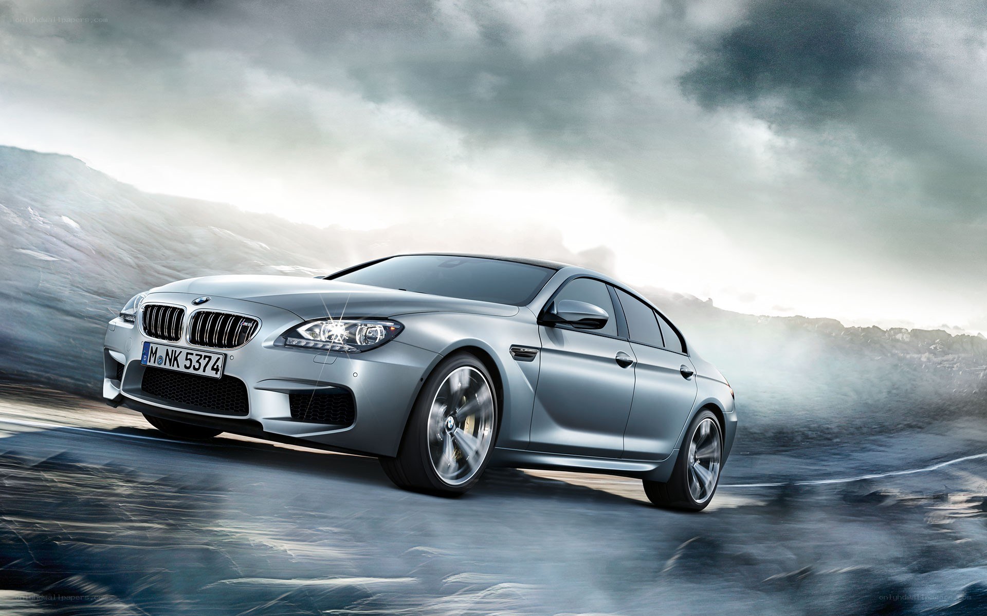 Silver BMW M6 in motion