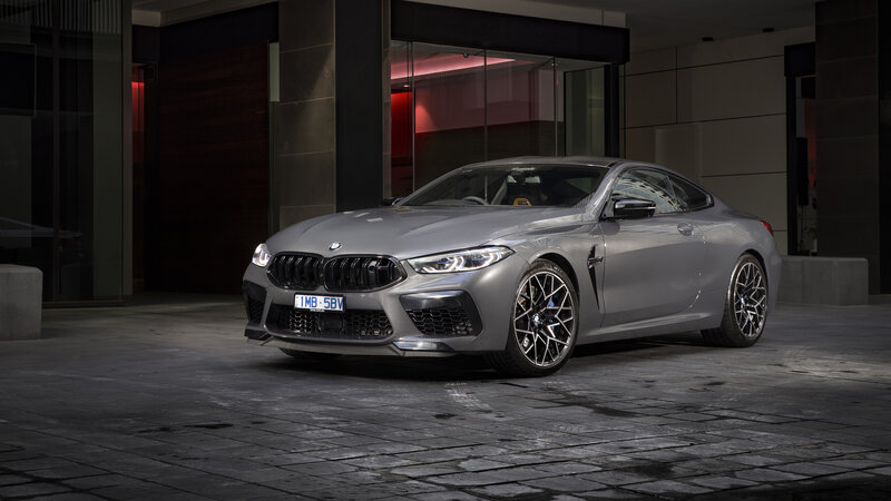 Silver BMW M8 Coupe