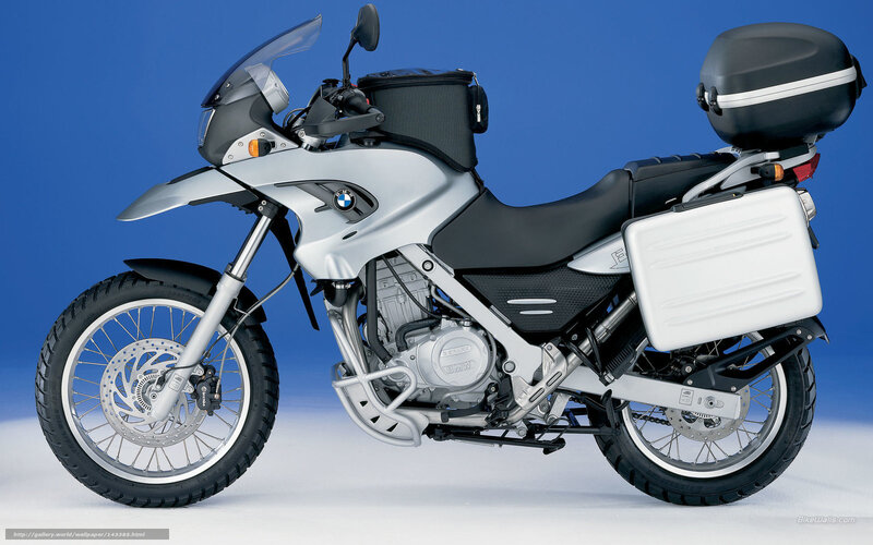 Silver BMW Motorcycle — Blue