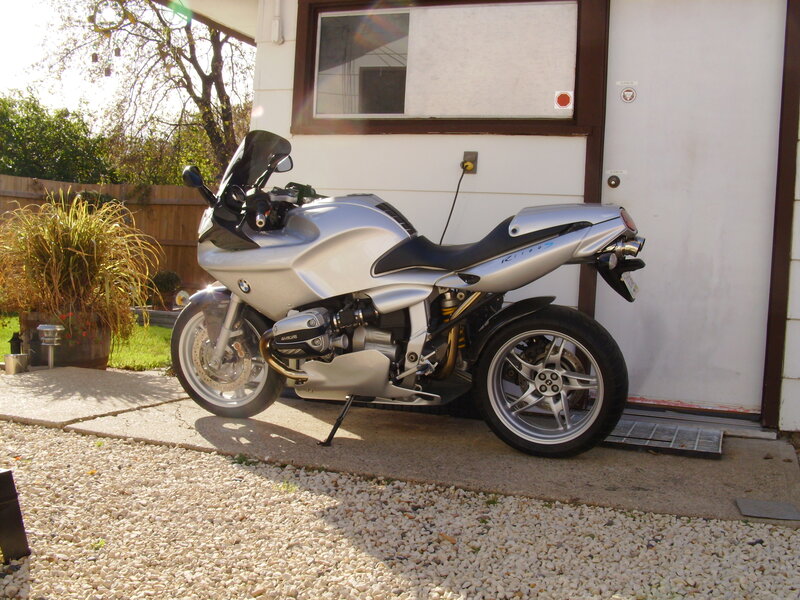 Silver BMW Motorcycle — Calm, Afternoon, Photograph