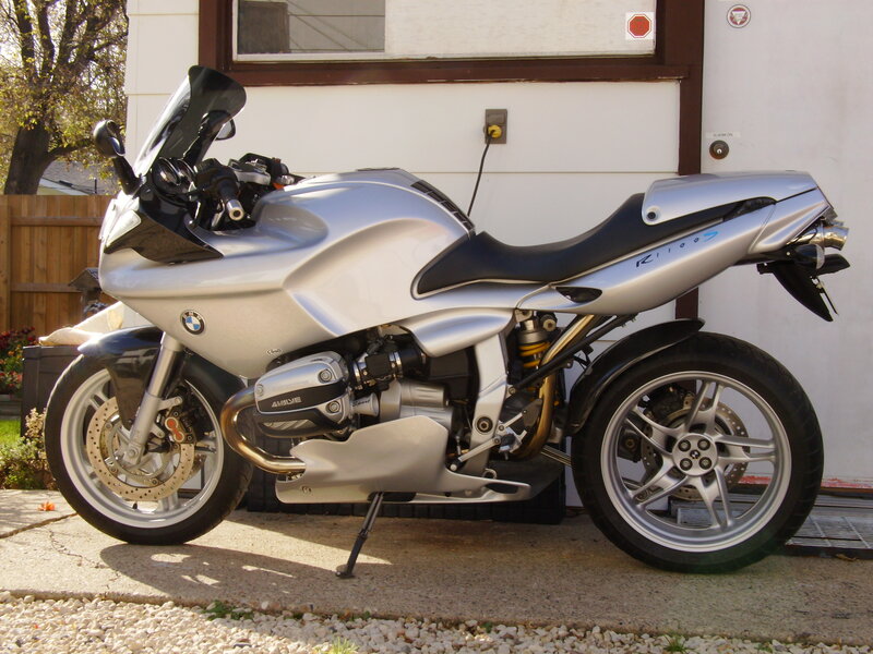 Silver BMW Motorcycle — Calm, Afternoon