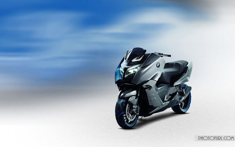 Silver BMW Motorcycle — Gray, Modern