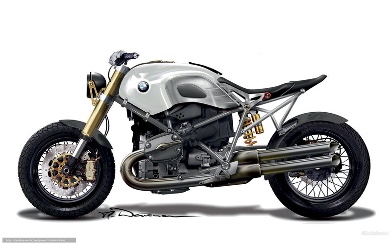 Silver BMW Motorcycle — Neutral, Digital Art