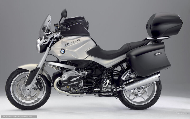 Silver BMW Motorcycle — Neutral, Photograph, Saddlebags