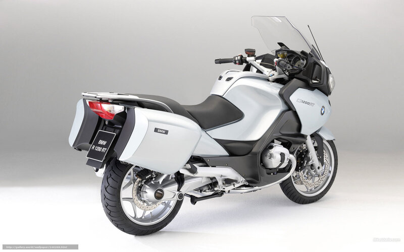 Silver BMW Motorcycle — White, Neutral, Photograph, Saddlebags