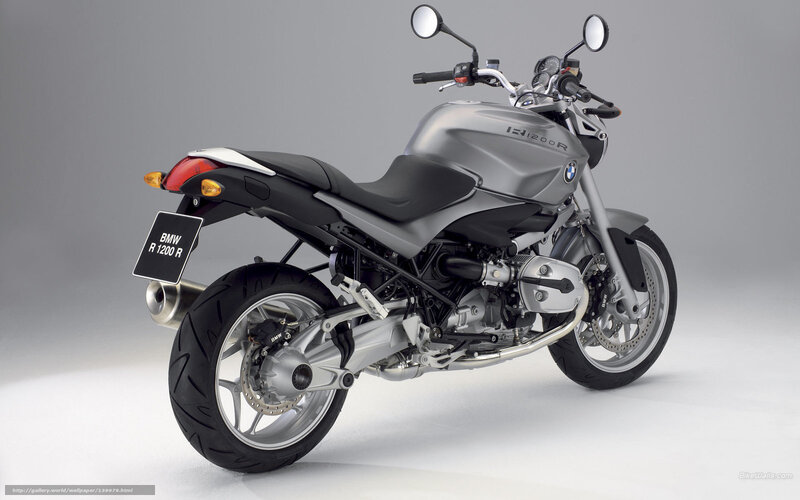 Silver BMW R1200R Motorcycle — Gray