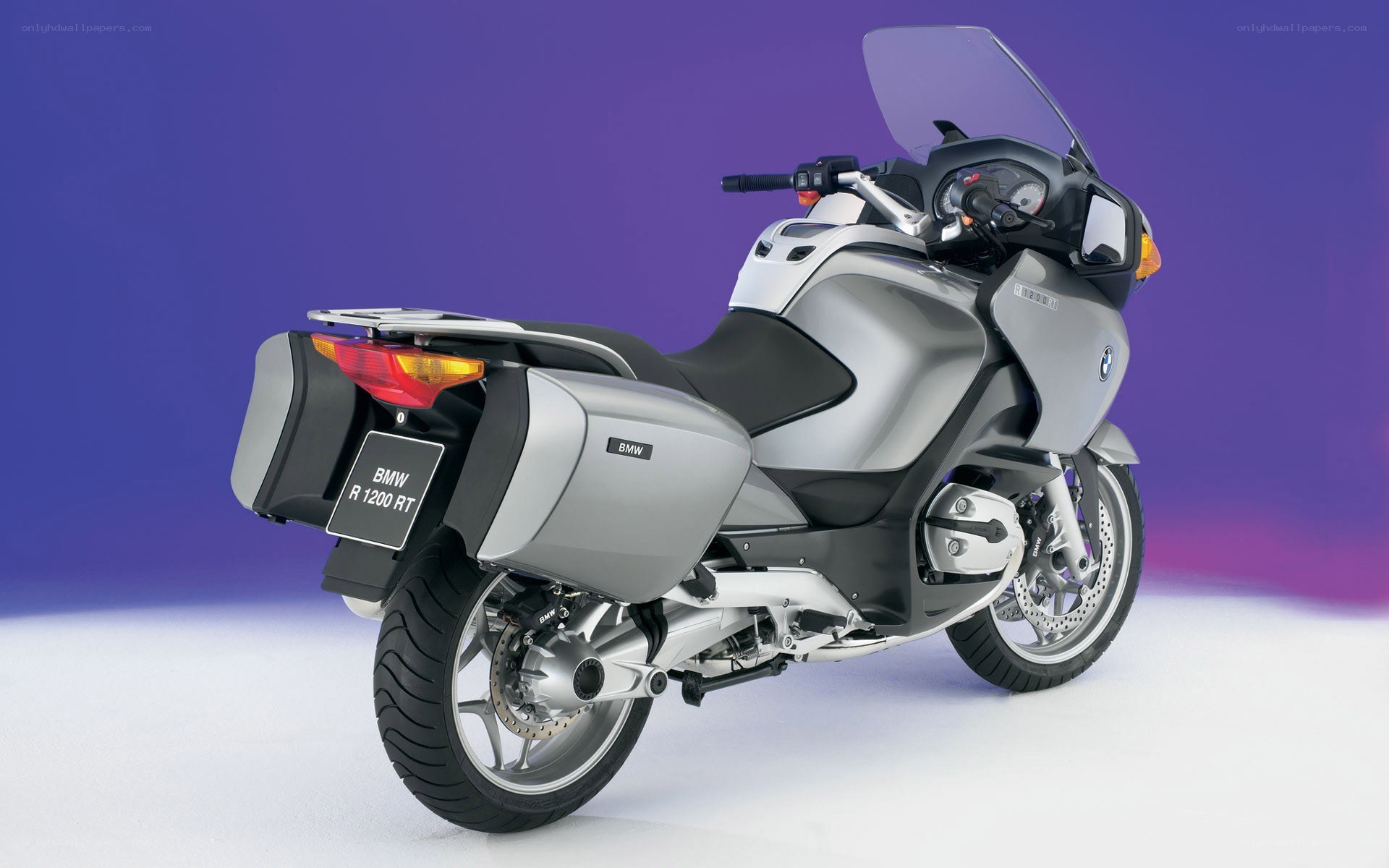 silver BMW R1200RT motorcycle
