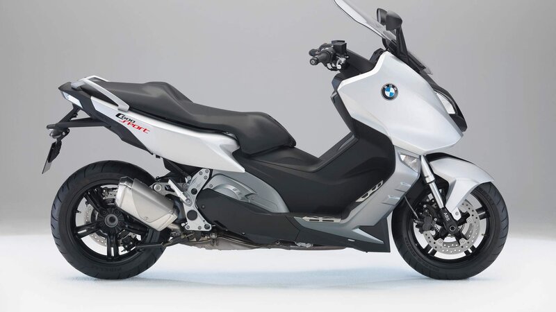 Silver BMW Scooter — White