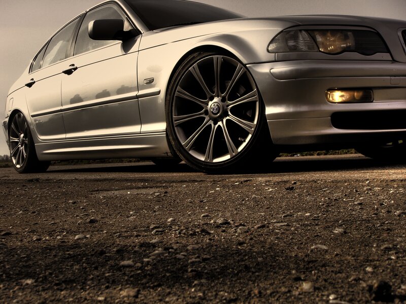 silver bmw sedan