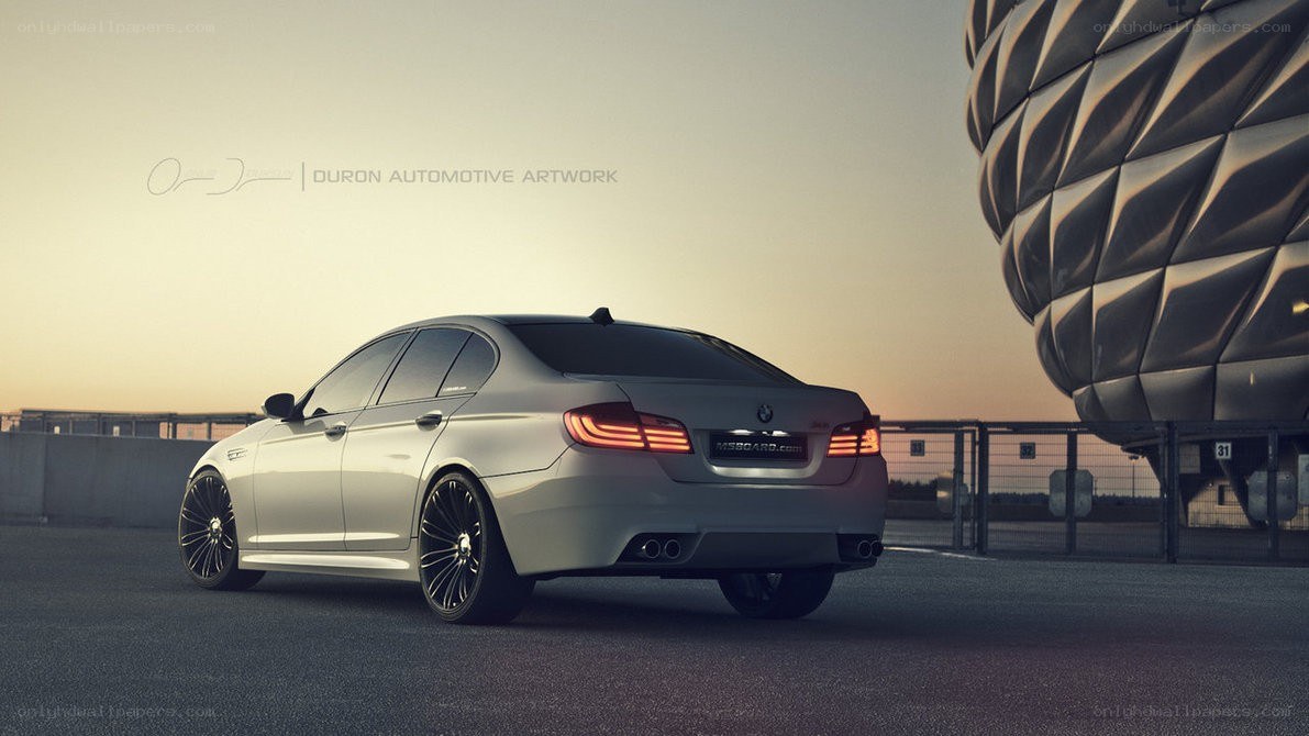 silver bmw sedan at sunset