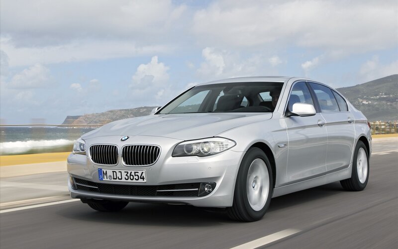 Silver Bmw Sedan — Dynamic, Afternoon, Photograph, Car, Road, Ocean