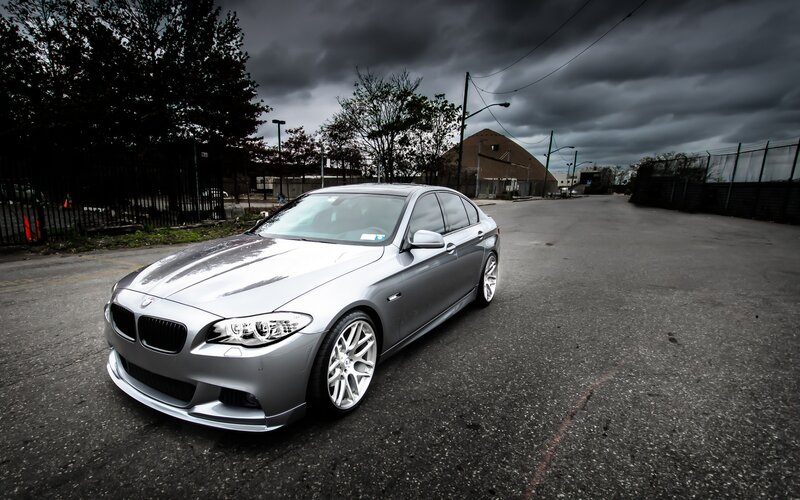 Silver BMW Sedan — Gray, Dramatic, Photograph, Car