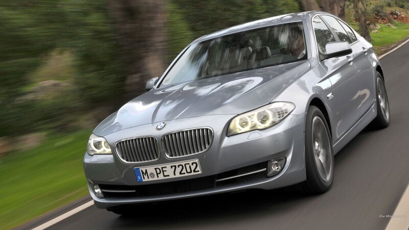 Silver BMW Sedan — Gray, Dynamic, Afternoon