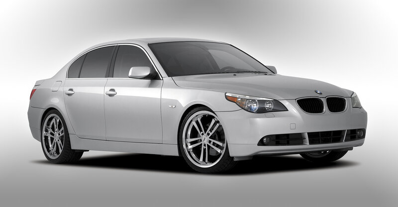silver bmw sedan
