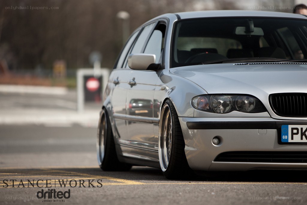 silver bmw station wagon