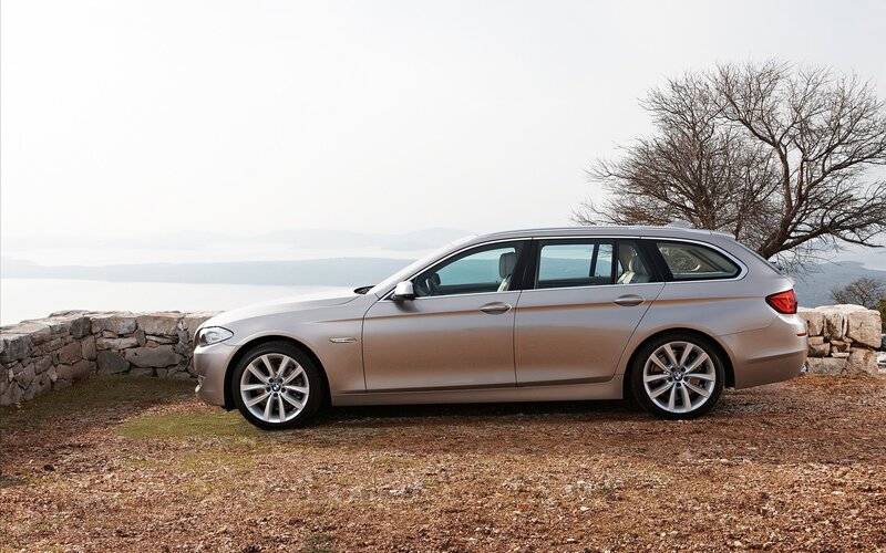 silver bmw station wagon