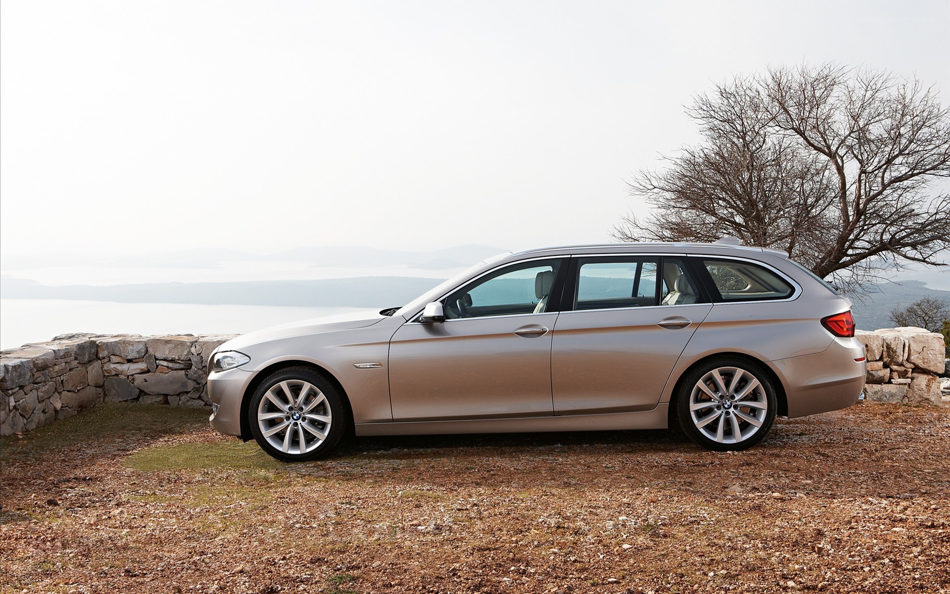 silver bmw station wagon