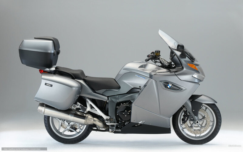 silver BMW touring motorcycle