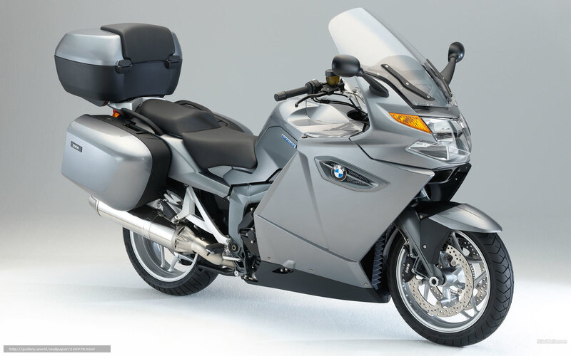 Silver BMW Touring Motorcycle — Gray