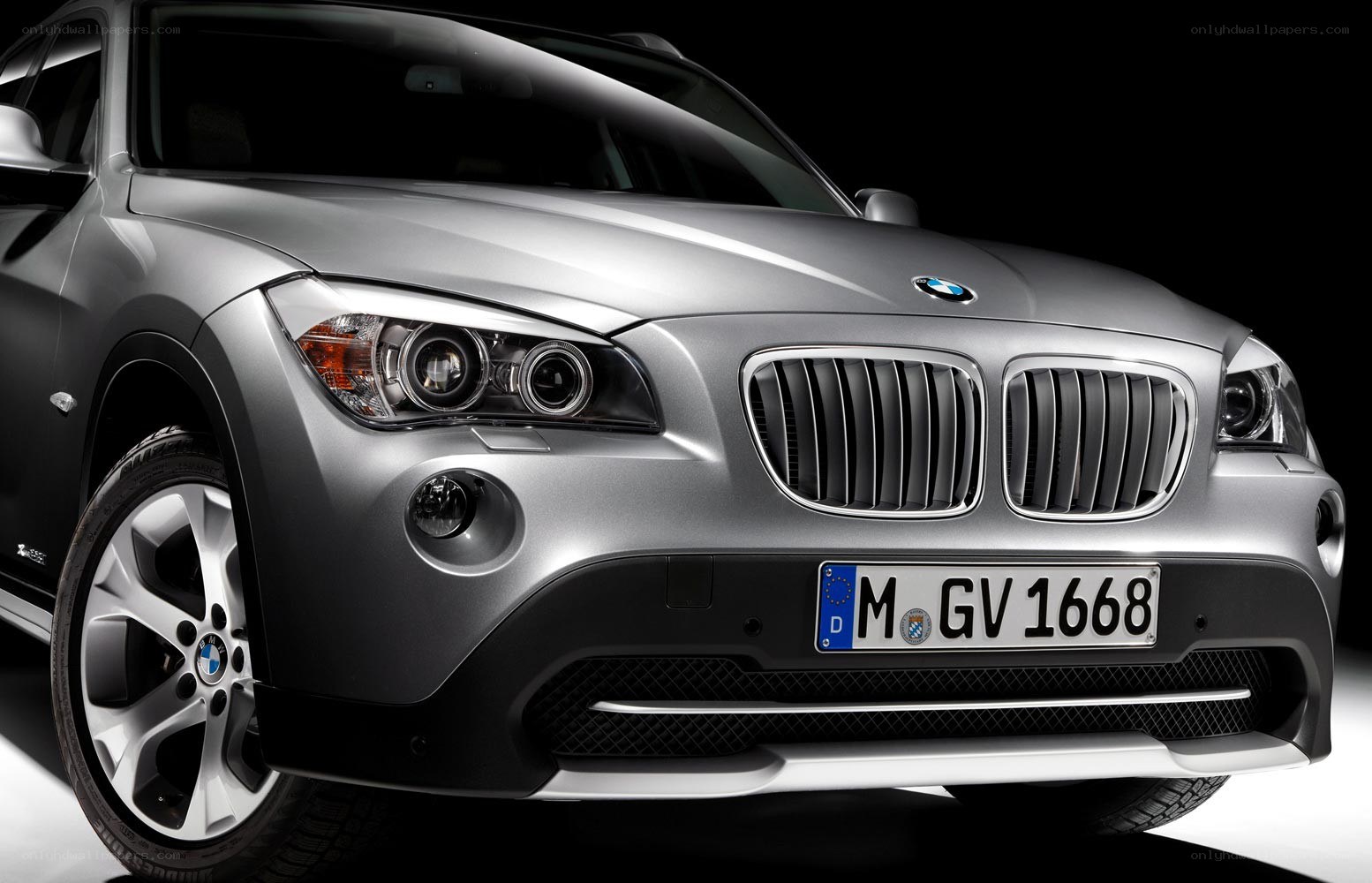 Silver BMW X1 front view