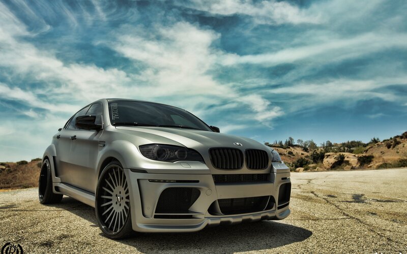 Silver BMW X6 — Gray