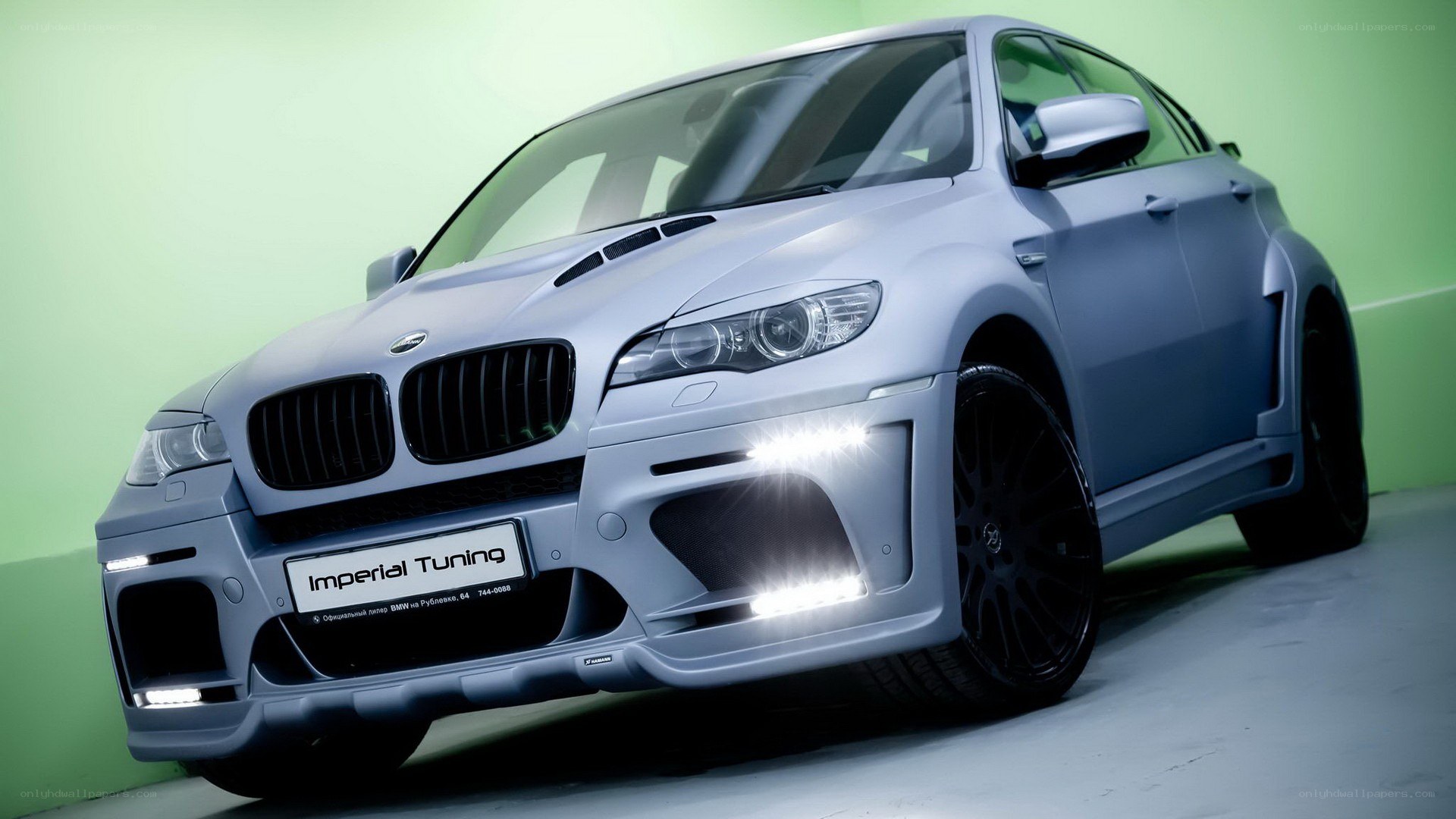 silver bmw x6 tuning car