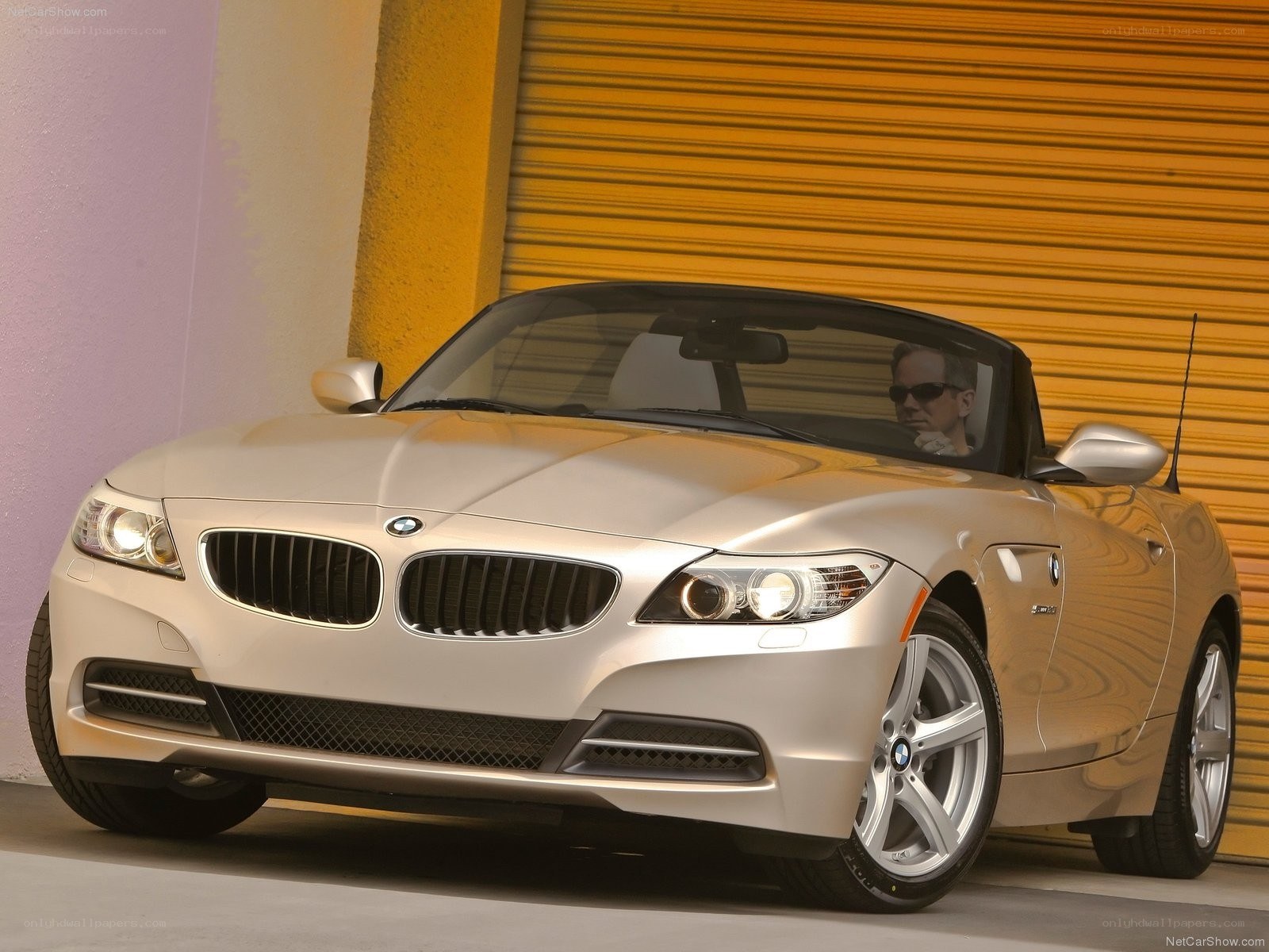 silver bmw z4 convertible