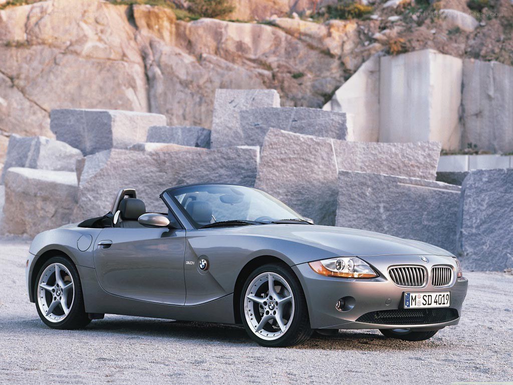 Silver BMW Z4 convertible